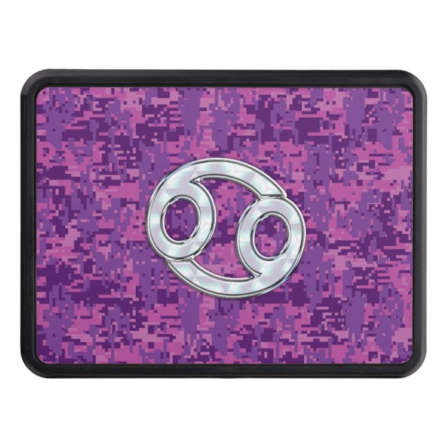 Pearl Like Cancer Zodiac Sign on Digital Camo Hitch Cover (Front)