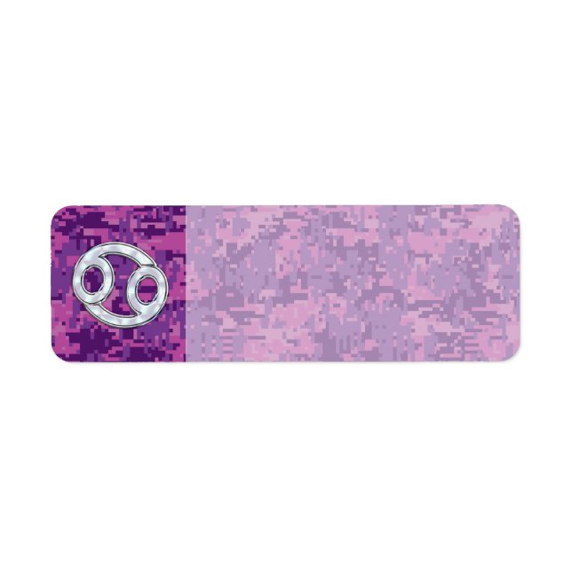 Pearl Like Cancer Zodiac Sign on Digital Camo Label (Front)