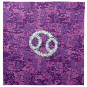 Pearl Like Cancer Zodiac Sign on Digital Camo Napkin
