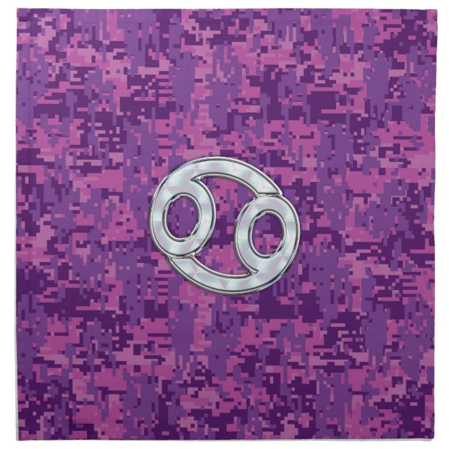 Pearl Like Cancer Zodiac Sign on Digital Camo Napkin (Front)