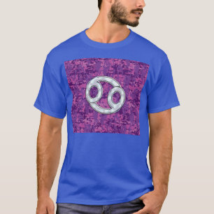 Pearl Like Cancer Zodiac Sign on Digital Camo T-Shirt