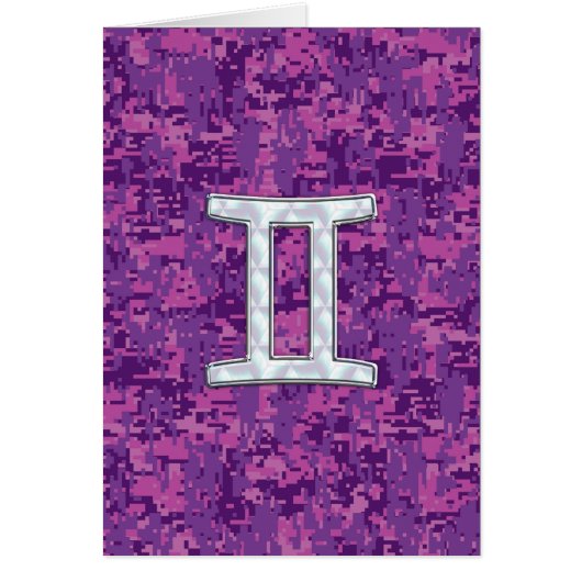 Pearl Like Gemini Zodiac Sign on Digital Camo (Front)