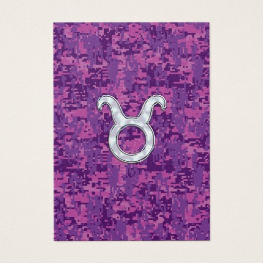 Pearl Like Taurus Zodiac Sign on Pink Digital Camo (Front)