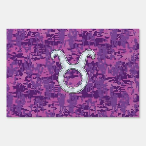 Pearl Like Taurus Zodiac Sign on Pink Digital Camo