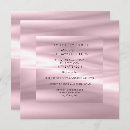 Pearl Lilac Purple Pink Glam Birthday Party Invitation