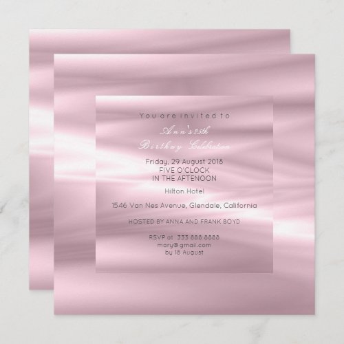 Pearl Lilac Purple Pink Glam Birthday Party Invitation