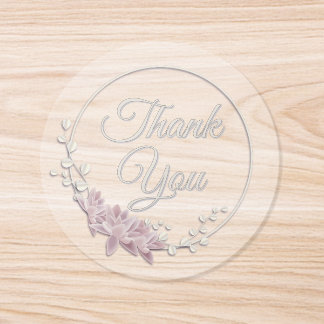 Pearl Lotus Thank You Classic Round Sticker