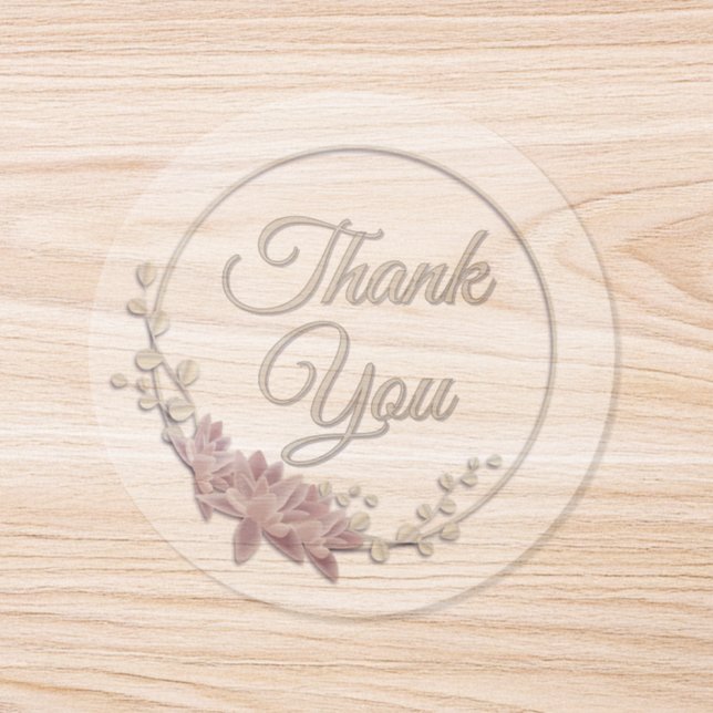 Pearl Lotus Thank You Classic Round Sticker (Single)