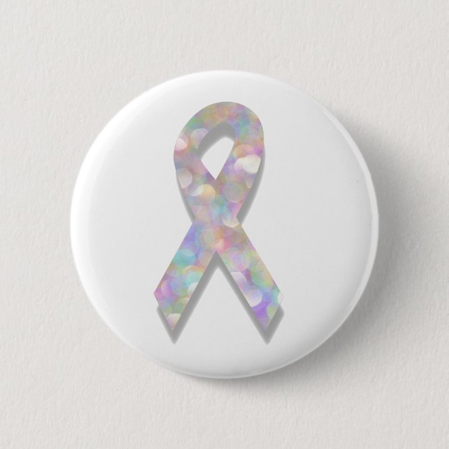 pearl lung cancer ribbon pinback button (Front)