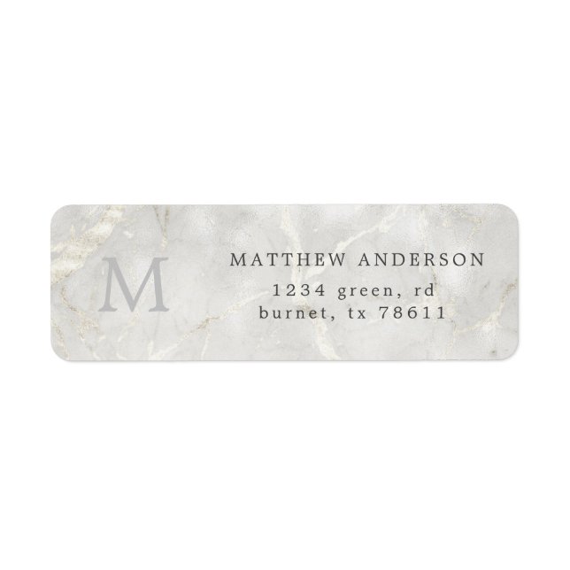 pearl marble masculine return address label (Front)