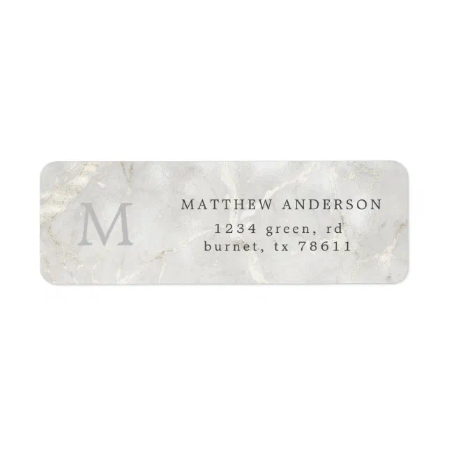 Pearlized Address Label pearl marble masculine return address label | Zazzle