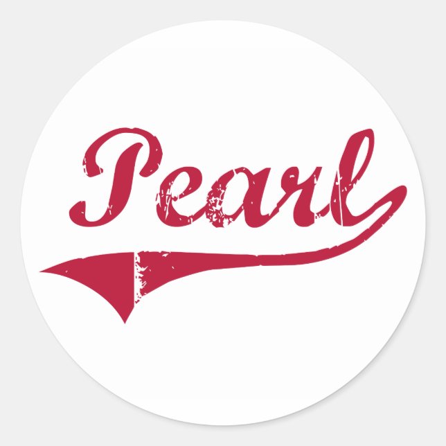 Pearl Mississippi Classic Design Round Sticker (Front)