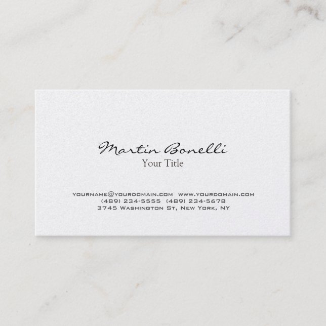 Pearl Modern Chic Trendy Business Card (Front)