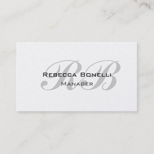 Pearl Monogram Script Manager Business Card