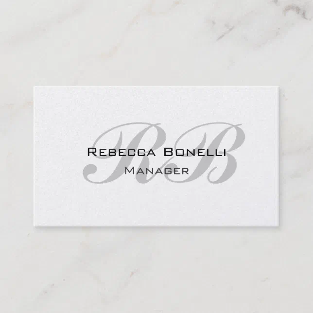 Pearl Monogram Script Manager Business Card | Zazzle
