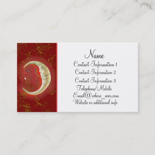 Customizable Pearl Moon Red Business Card