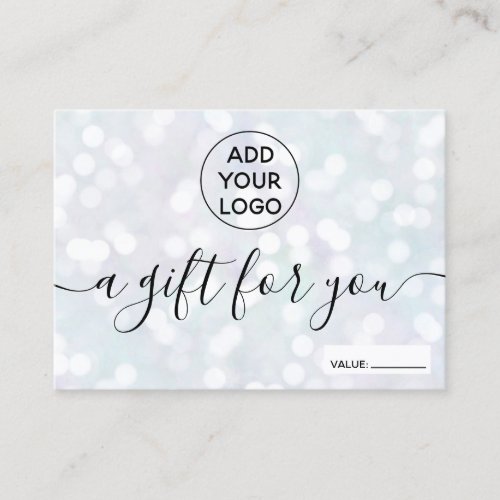 Pearl nacre glitter bokeh logo gift certificate