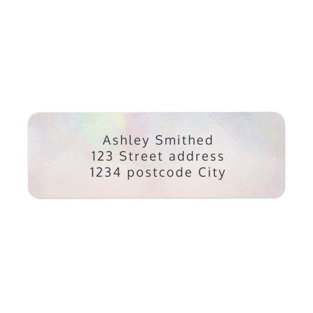 Pearl nacre typography blush pink  return label (Front)