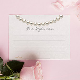 Pearl necklace Bridal Shower Date Night Ideas Enclosure Card