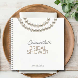 Pearl Necklace Bridal Shower  Notebook