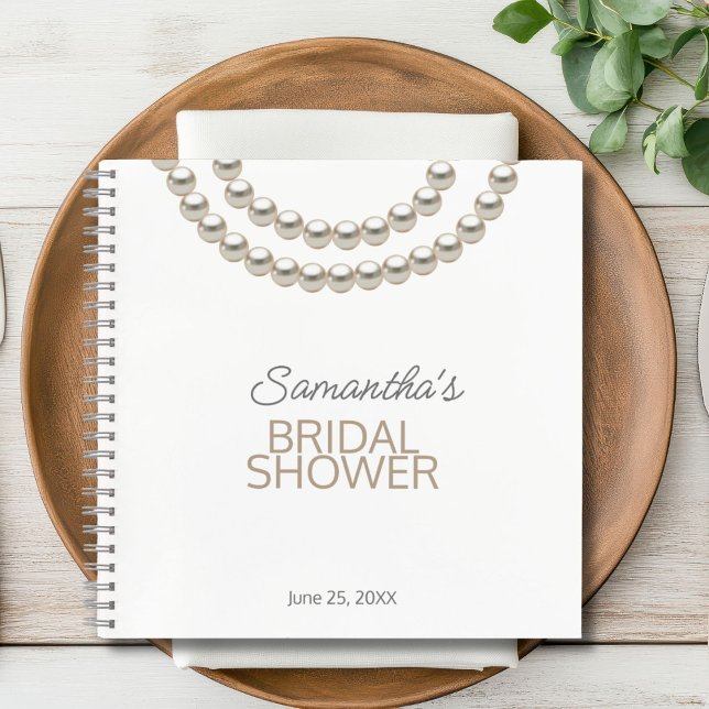 Pearl Necklace Bridal Shower  Notebook (Creator Uploaded)