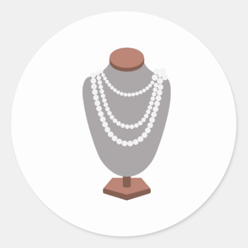 Pearl Necklace Classic Round Sticker