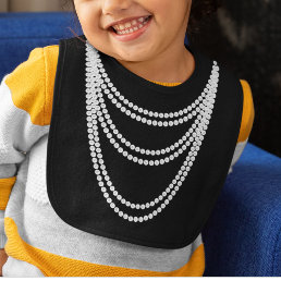 Pearl Necklace Girl Baby Bib