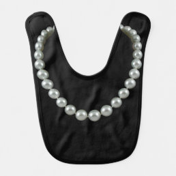 Pearl Necklace June Birthstone Baby Bib