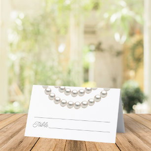 Pearl Necklaces Wedding Place Card