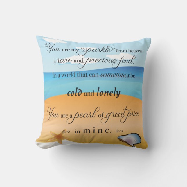Pearl of Great Price Throw Pillow (Front)