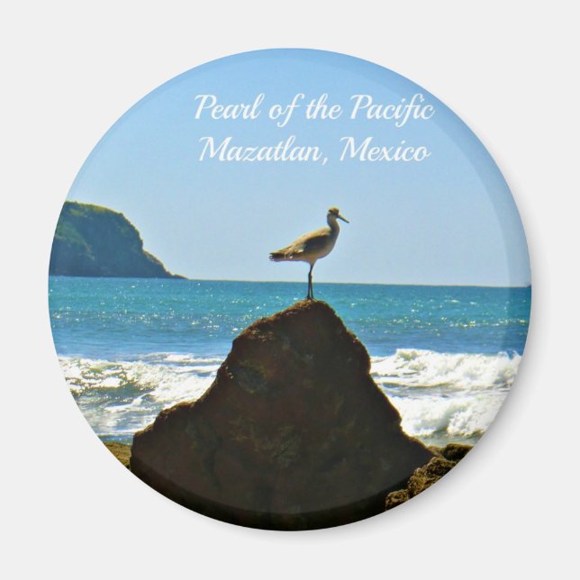 Pearl of the Pacific Mazatlan Mexico Bird Magnet (Front)
