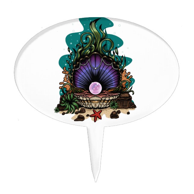 Pearl Of The Sea Cake Topper (Front)