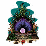 Pearl Of The Sea Cutout<br><div class="desc">Original vector art of a pearl under the sea. Created with pencils,  pens and colored in vector.</div>