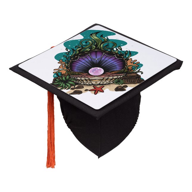 Pearl Of The Sea Graduation Cap Topper (Angled)