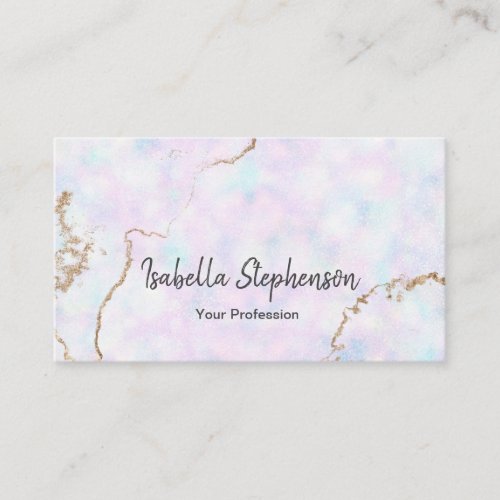 Pearl  Opal Pattern Faux Gold Foil Professional Business Card