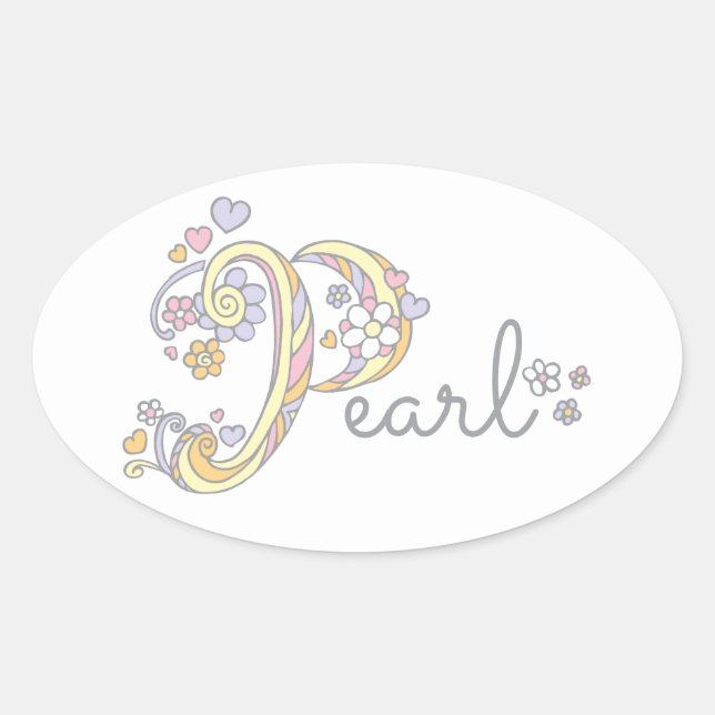 Pearl or your name beginning with P label (Front)