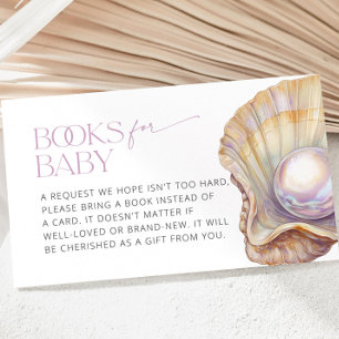 Pearl Oyster Seashell Beach Ocean Books for Baby Enclosure Card