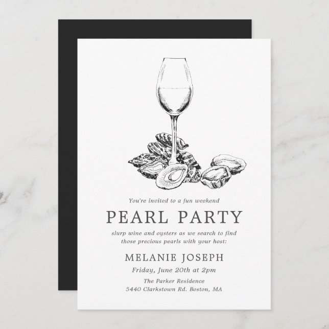 Pearl Party Rehearsal Party Minimal Style Invitation (Front/Back)