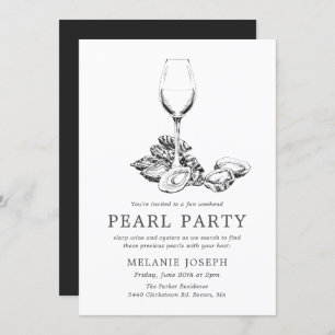 Pearl Party Rehearsal Party Minimal Style Invitation
