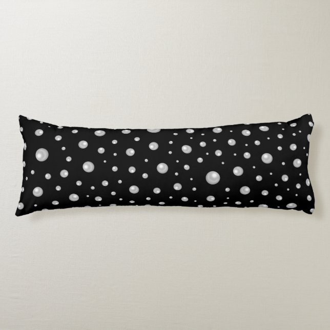 Pearl Pattern on Black Background Body Pillow (Front)