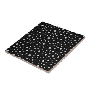 Pearl Pattern on Black Background Ceramic Tile