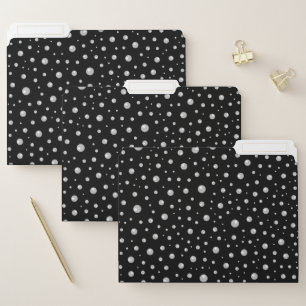 Pearl Pattern on Black Background File Folder