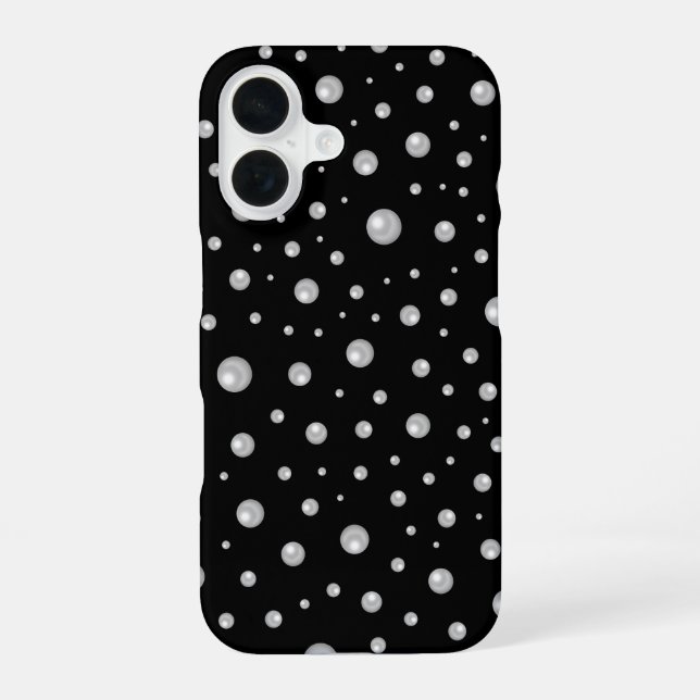 Pearl Pattern on Black Background iPhone Case (Back)