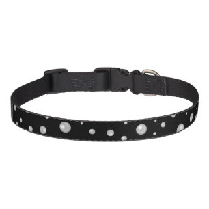 Pearl Pattern on Black Background Pet Collar