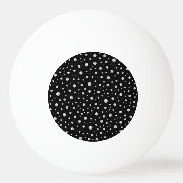 Pearl Pattern on Black Background Ping Pong Ball (Front)