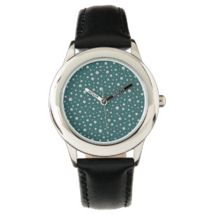 Pearl Pattern on Transformative Teal Background Watch