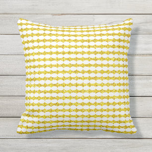 Pearl Patterns White Golden Gold Glitter Gift Outdoor Pillow
