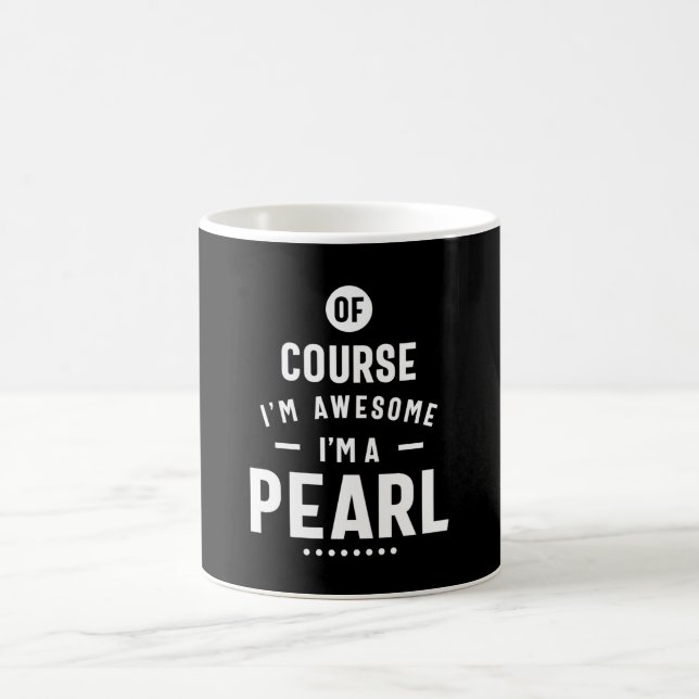 Pearl Personalized Name Birthday Coffee Mug (Center)
