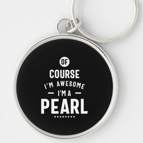 Pearl Personalized Name Birthday Keychain