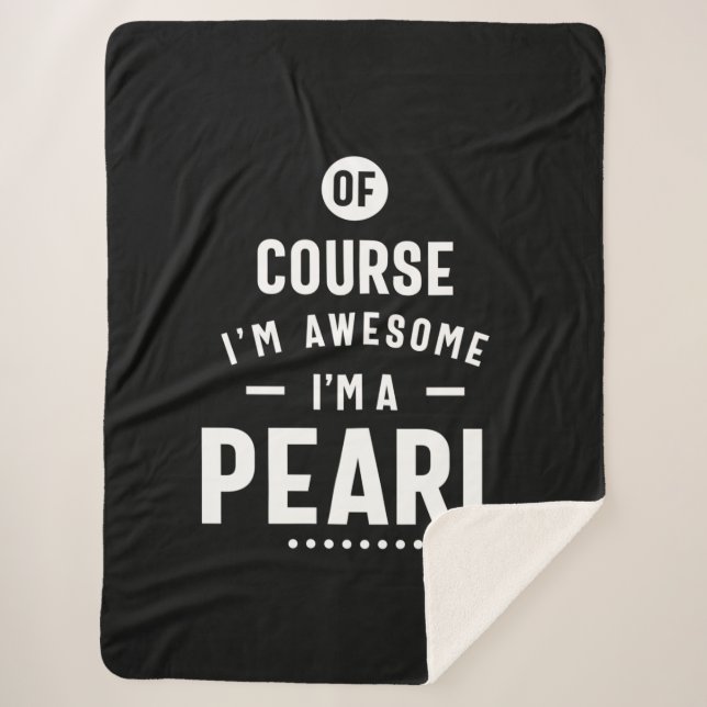 Pearl Personalized Name Birthday Sherpa Blanket (Front)